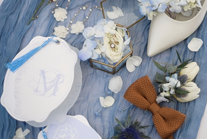Mariage bleu givré