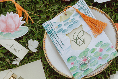 Faire-part de mariage inspiration Giverny
